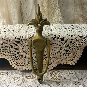 Vintage Long Art Deco Antique Brass Door Knocker